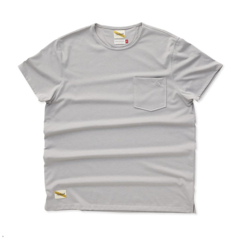 T-Shirt Tracksmith Run Cannonball Run Grise Homme France | LEN-99210991