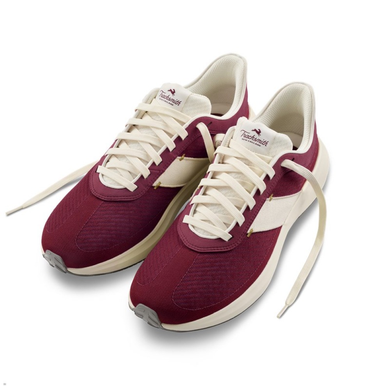 Chaussure Tracksmith Eliot Runner Bordeaux Blanche Femme France | XOR-07827827