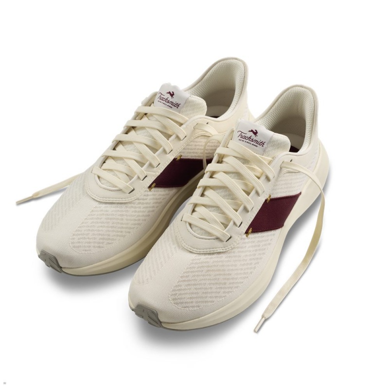 Chaussure Tracksmith Eliot Runner Blanche Bordeaux Femme France | LIN-31341734