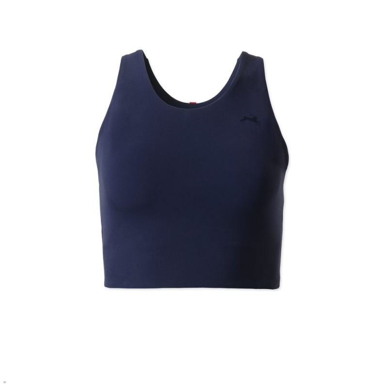 Hauts Tracksmith Turnover Crop Bleu Marine Femme France | EYV-14449113