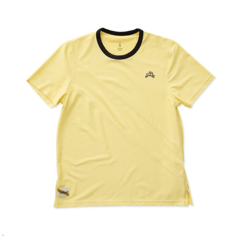 T-Shirt Tracksmith Van Cortlandt Jaune Femme France | RXC-39888579