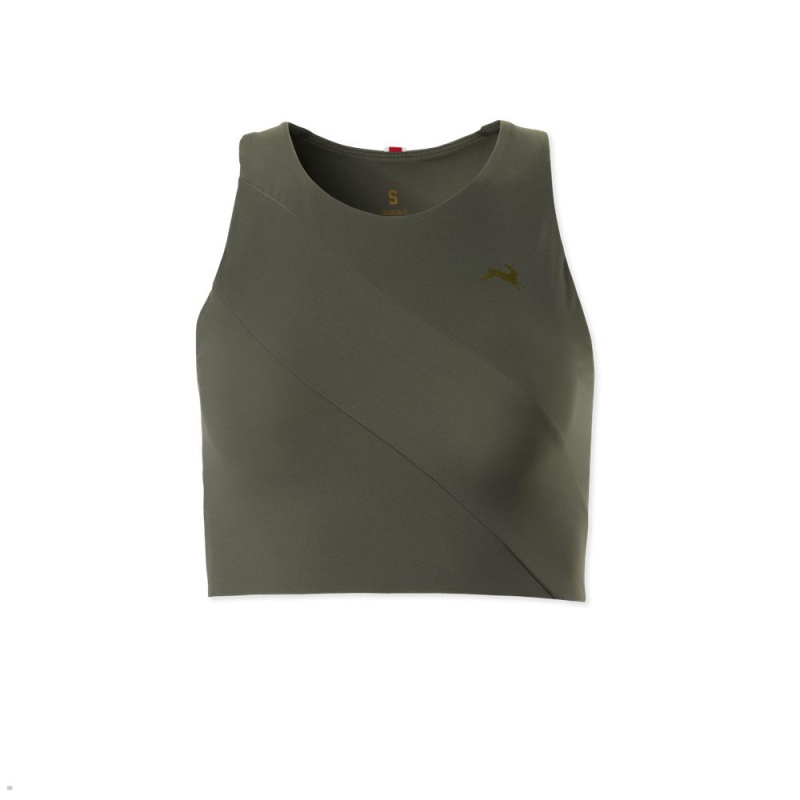 Hauts Tracksmith Bell Lap Vert Olive Femme France | LGE-65261681