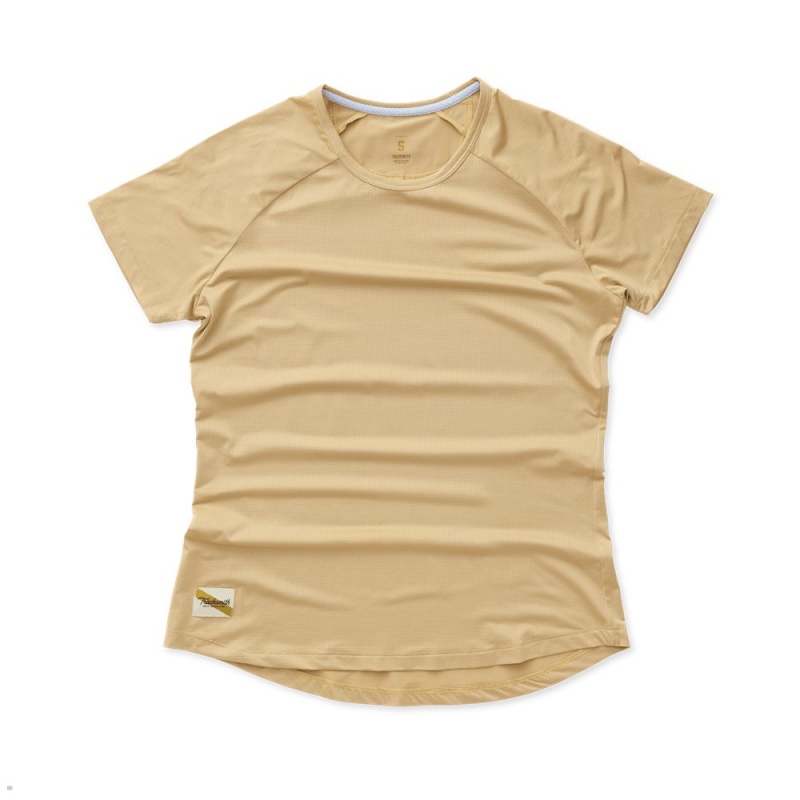 T-Shirt Tracksmith Twilight Kaki Femme France | JVK-74460447