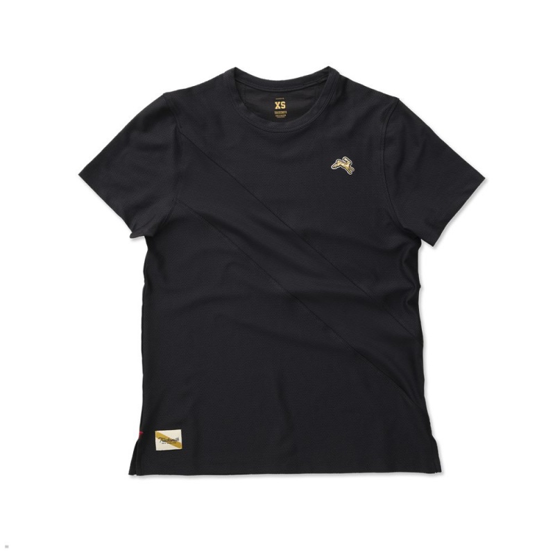 T-Shirt Tracksmith Van Cortlandt Noir Femme France | XDA-60101763