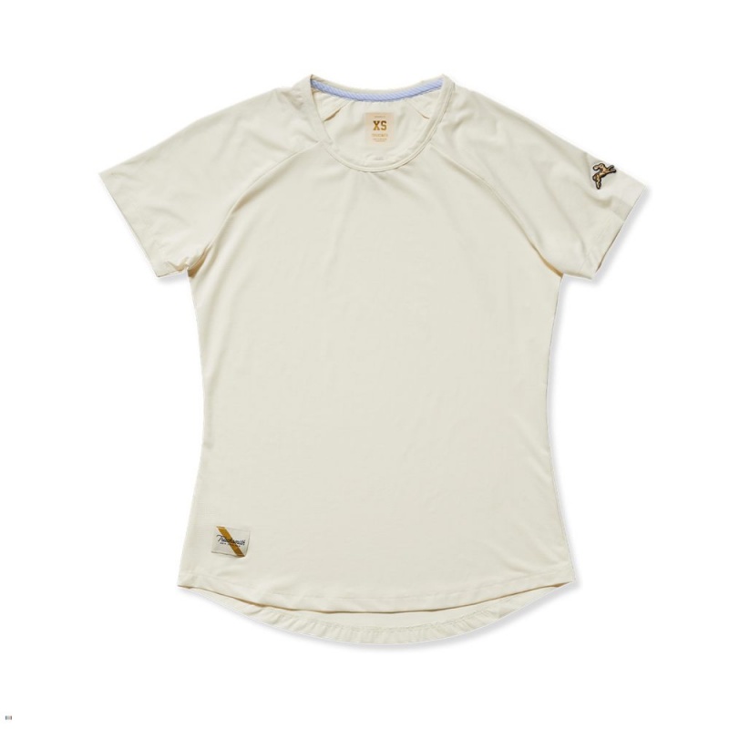 T-Shirt Tracksmith Twilight Blanche Femme France | KZT-70035816