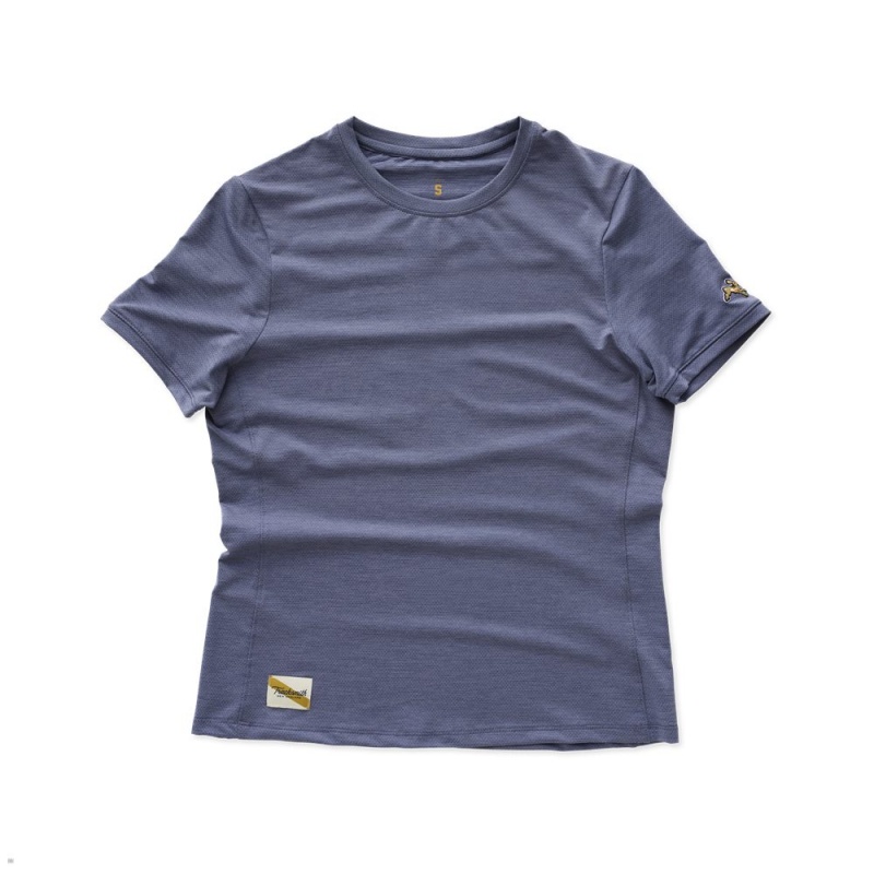 T-Shirt Tracksmith Session Bleu Femme France | OFF-71701919