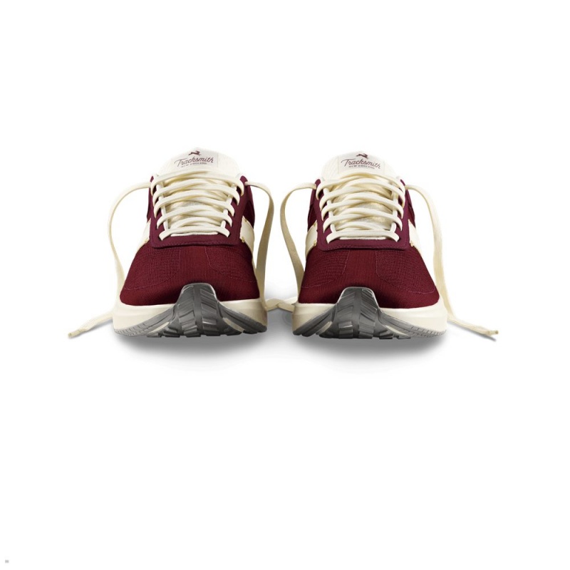 Chaussure Tracksmith Eliot Runner Bordeaux Blanche Femme France | XOR-07827827