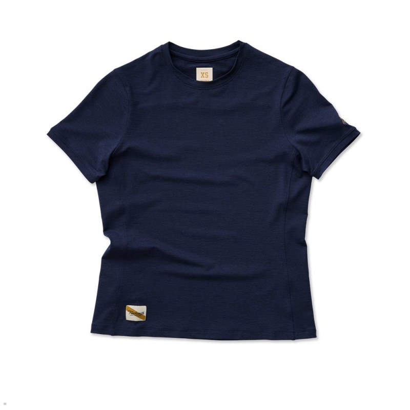 T-Shirt Tracksmith Session Bleu Marine Femme France | GZM-52789067