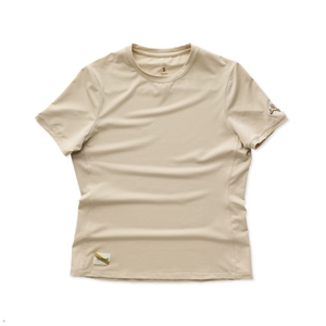 T-Shirt Tracksmith Session Beige Femme France | CRX-42601821