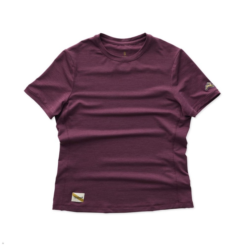 T-Shirt Tracksmith Session Bordeaux Femme France | NKZ-91546452