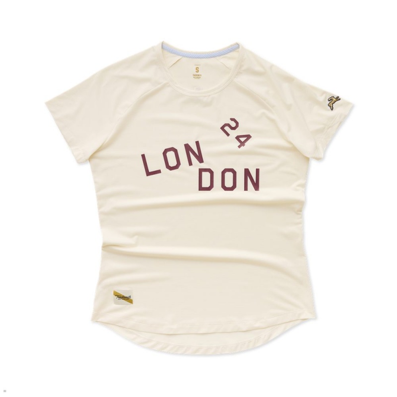 T-Shirt Tracksmith London Blanche Femme France | BPJ-39398182