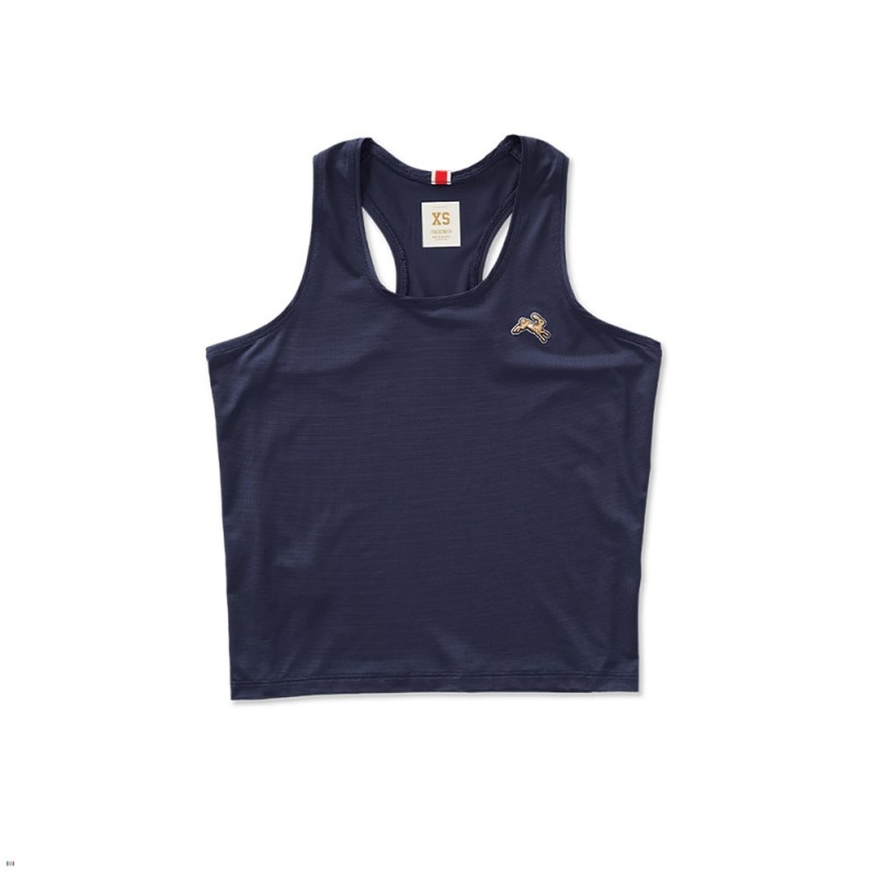 Debardeur Tracksmith Twilight Crop Bleu Marine Femme France | AVK-82660702