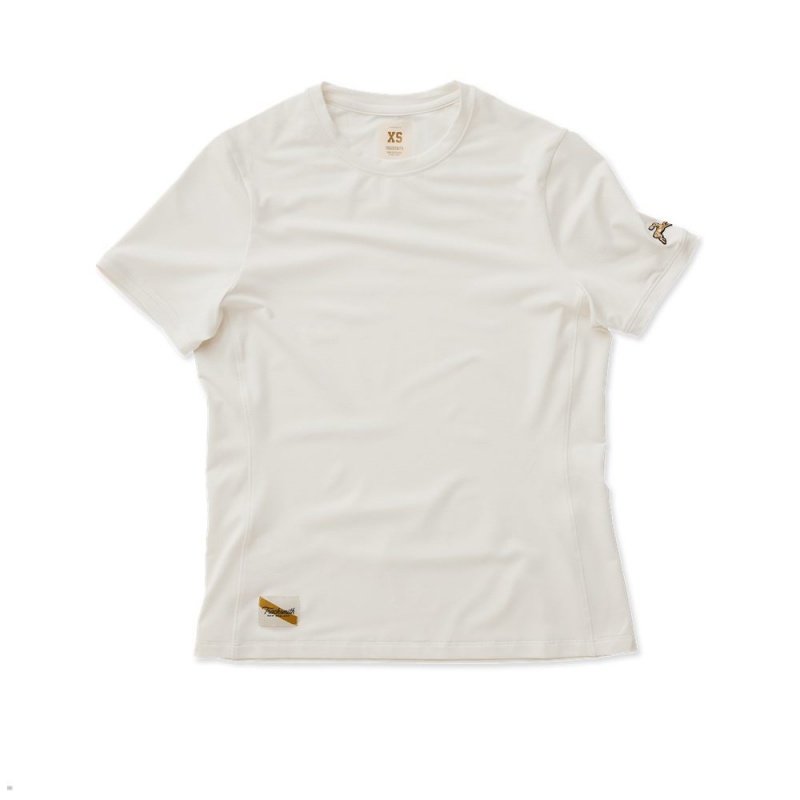 T-Shirt Tracksmith Session Blanche Femme France | BUM-96818828