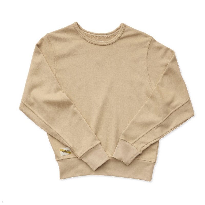 Sweatshirt Tracksmith Trackhouse Midweight Crew Kaki Femme France | ZIL-72486593