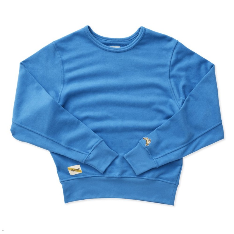 Sweatshirt Tracksmith Trackhouse Midweight Crew Bleu Femme France | WEO-98131765