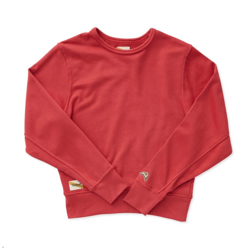 Sweatshirt Tracksmith Trackhouse Midweight Crew Rouge Femme France | TDY-95712133