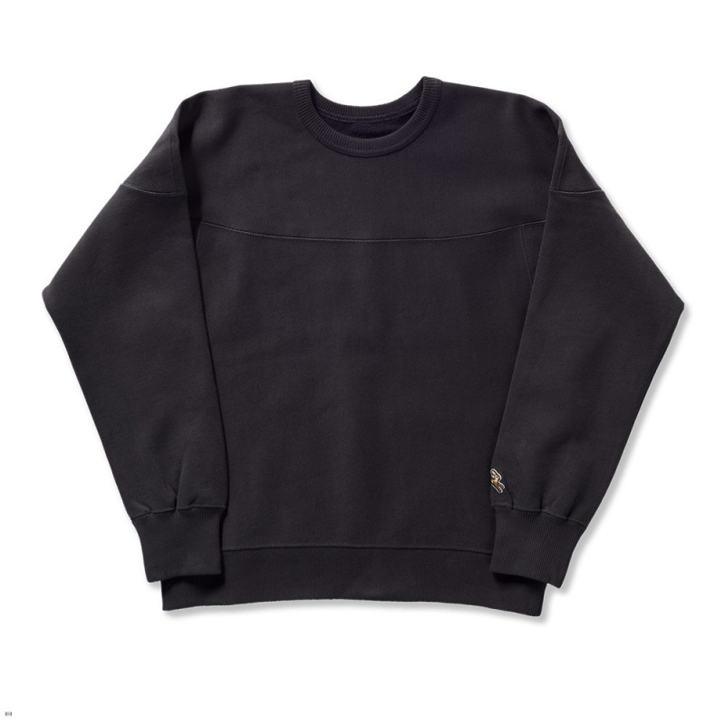 Sweatshirt Tracksmith Trackhouse Crew Noir Femme France | QUZ-00647670