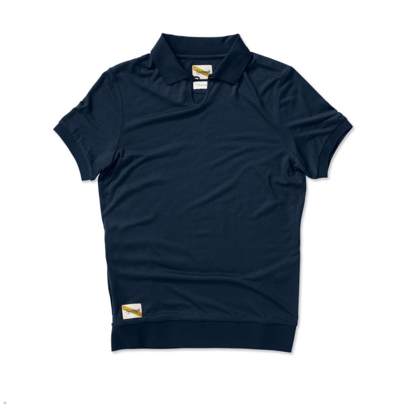 Chemises Tracksmith Rapid Transit Polo Bleu Marine Femme France | OLT-07303680