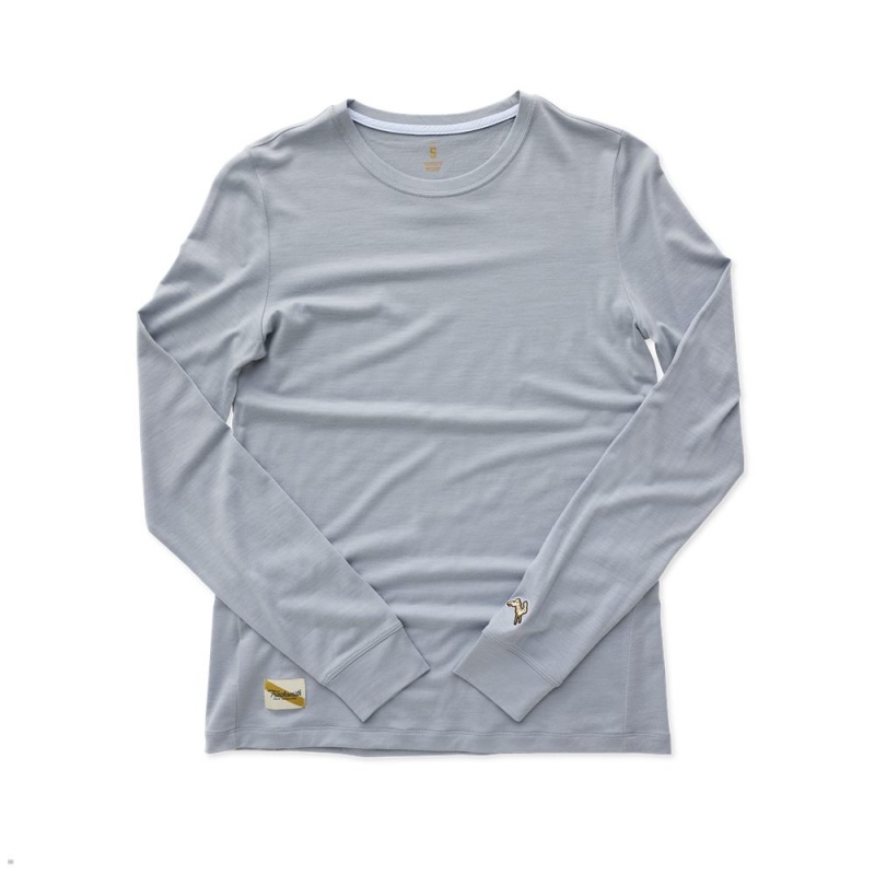 Chemises Tracksmith Harrier Long Sleeve Bleu Clair Femme France | YEX-27749777