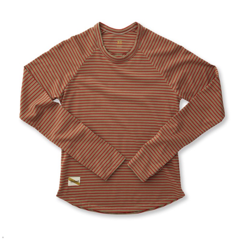 Chemises Tracksmith Horizon Long Sleeve Marron Femme France | AIF-09160104