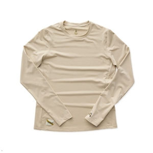 Chemises Tracksmith Session Long Sleeve Beige Femme France | ODA-63187360