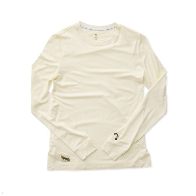 Chemises Tracksmith Harrier Long Sleeve Blanche Femme France | NZQ-76263852