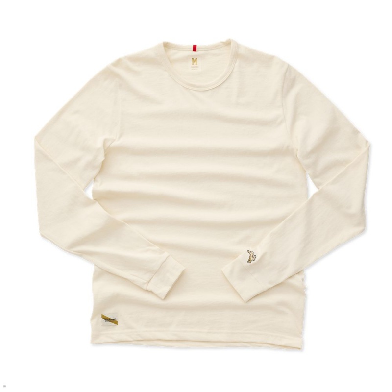 Chemises Tracksmith Grayboy Long Sleeve Blanche Femme France | WHB-11759767