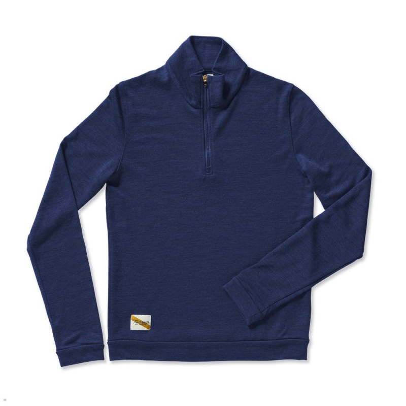 Sweatshirt Tracksmith Downeaster Bleu Marine Femme France | HDX-03576815