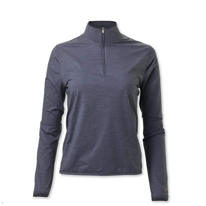 Sweatshirt Tracksmith Session Quarter Zip Grise Femme France | TYU-95631174