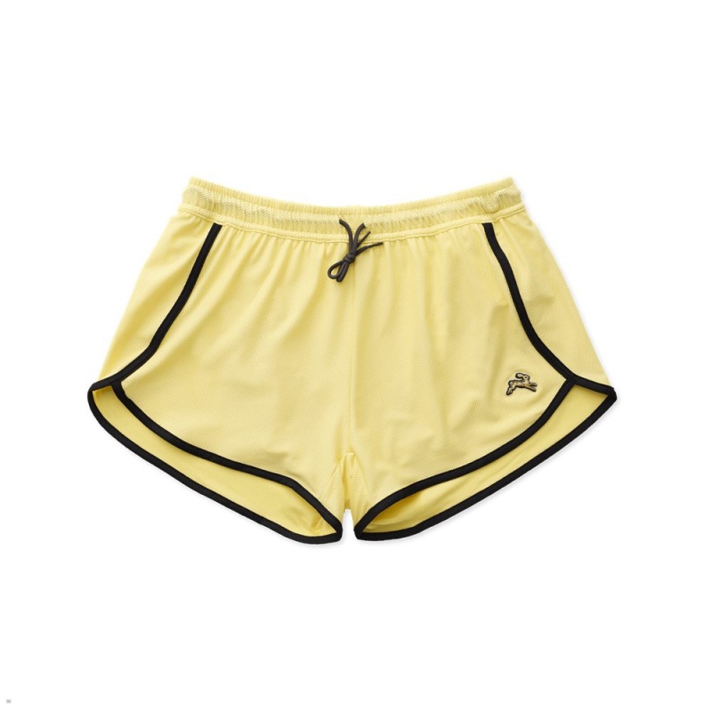 Short Tracksmith Van Cortlandt Jaune Femme France | PCL-58576407