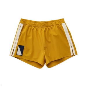 Short Tracksmith Run Cannonball Run Jaune Blanche Femme France | KRI-75866349