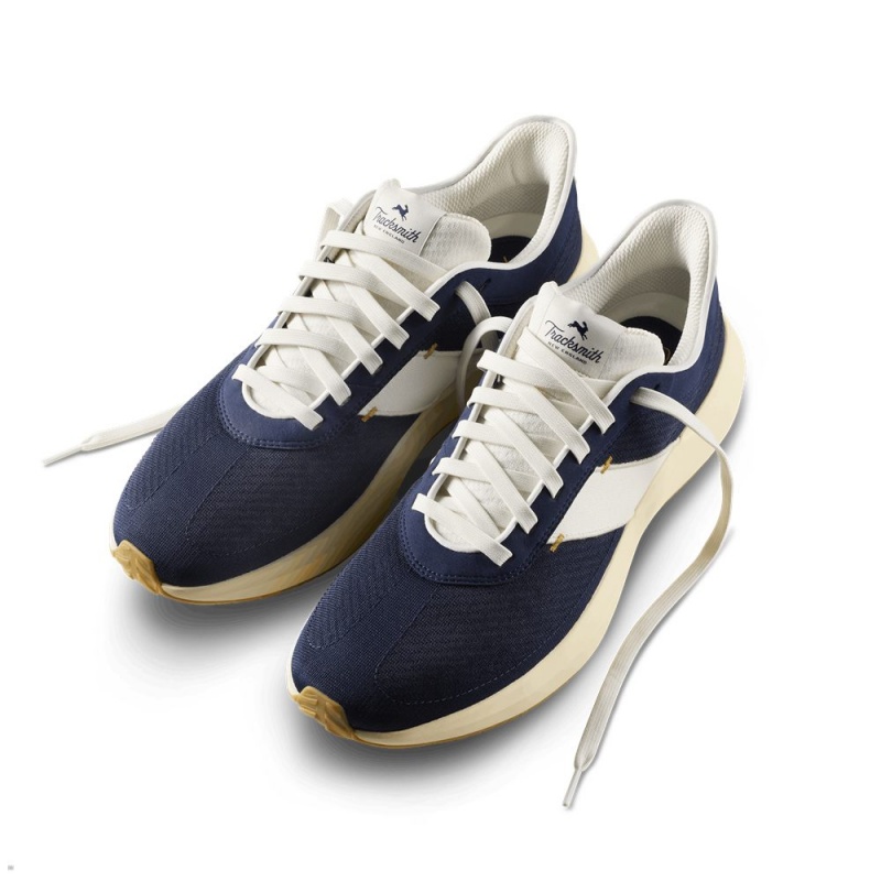 Chaussure Tracksmith Eliot Runner Bleu Marine Blanche Homme France | YAS-70824573