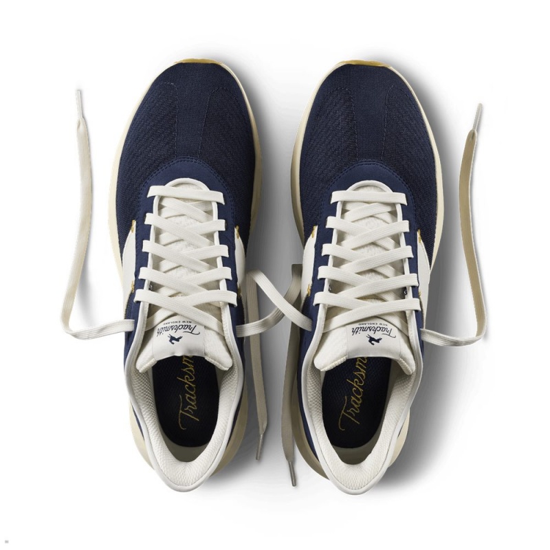 Chaussure Tracksmith Eliot Runner Bleu Marine Blanche Homme France | YAS-70824573