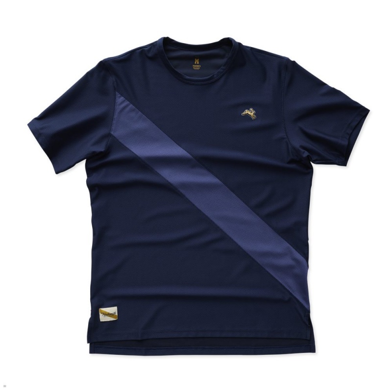 T-Shirt Tracksmith Van Cortlandt Bleu Marine Homme France | GDI-83157235