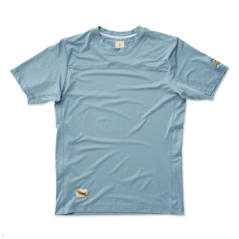 T-Shirt Tracksmith Twilight Bleu Clair Homme France | DSC-68286372