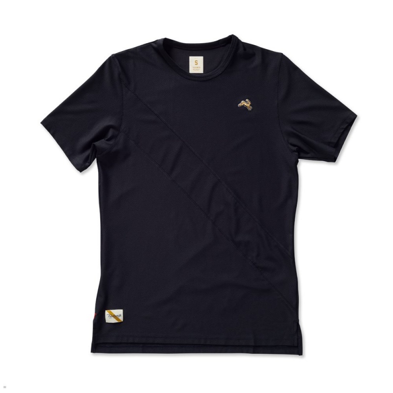 T-Shirt Tracksmith Van Cortlandt Noir Homme France | IUA-70983132