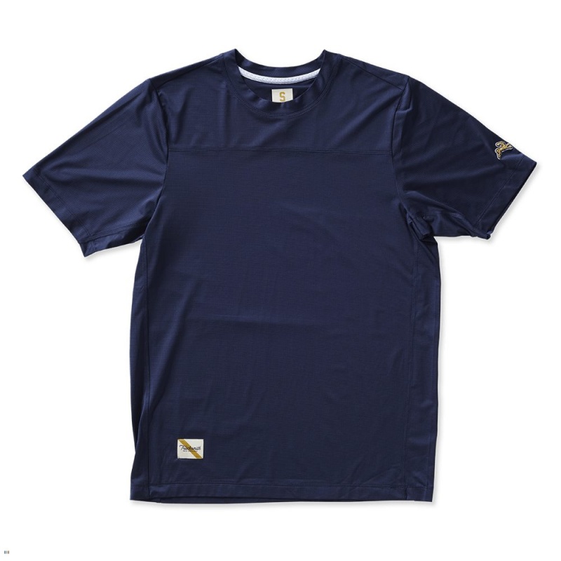 T-Shirt Tracksmith Twilight Bleu Marine Homme France | FBT-24487458