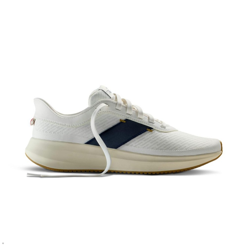 Chaussure Tracksmith Eliot Runner Blanche Bleu Marine Homme France | QZN-20000945