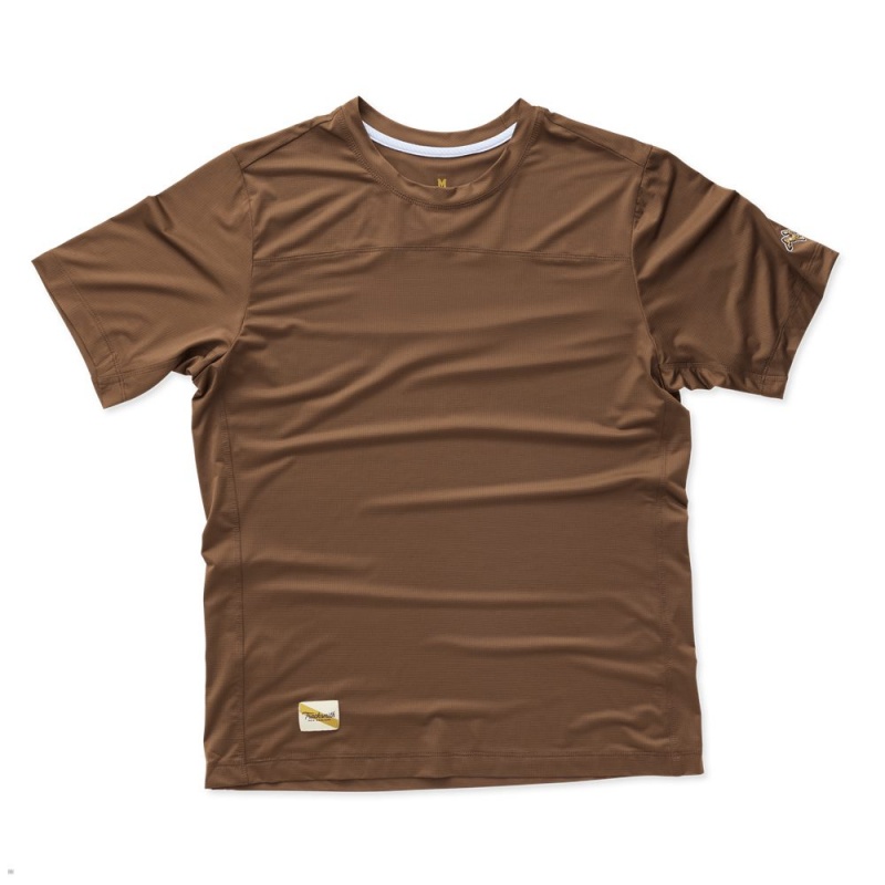 T-Shirt Tracksmith Twilight Marron Homme France | XLB-47771661