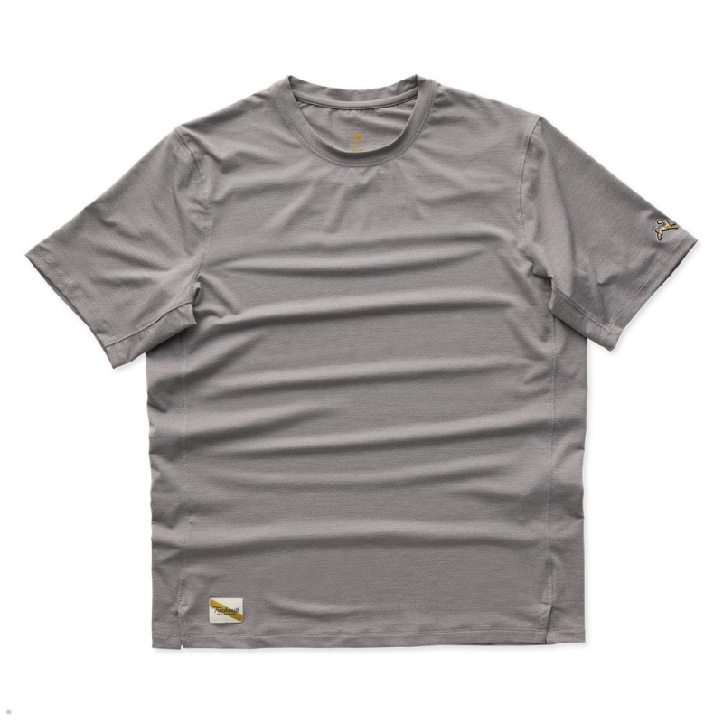 T-Shirt Tracksmith Session Grise Homme France | UOV-51205902