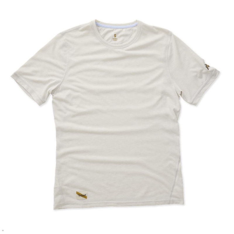 T-Shirt Tracksmith Horizon Blanche Homme France | GRW-58488597