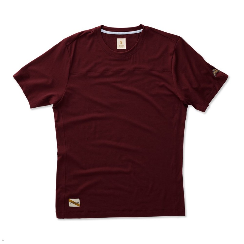 T-Shirt Tracksmith Harrier Bordeaux Homme France | XUQ-86018388