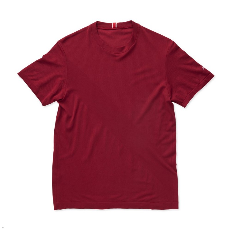 T-Shirt Tracksmith Cambridge Bordeaux Homme France | SGQ-84410946