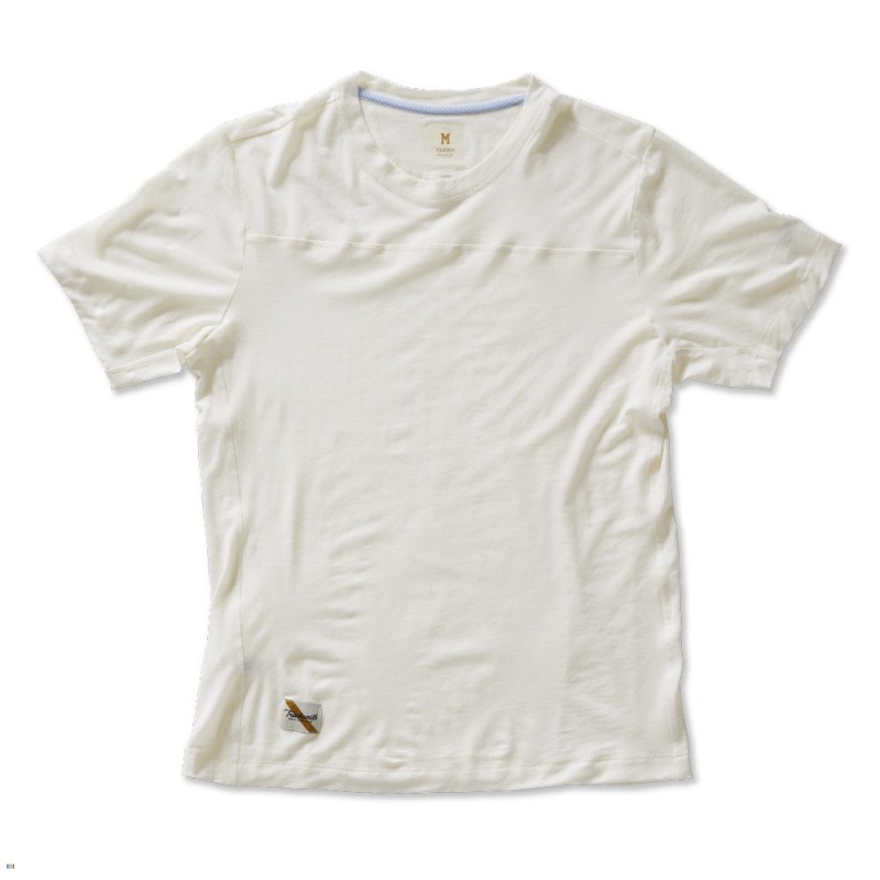 T-Shirt Tracksmith Harrier Blanche Homme France | LVO-06285618