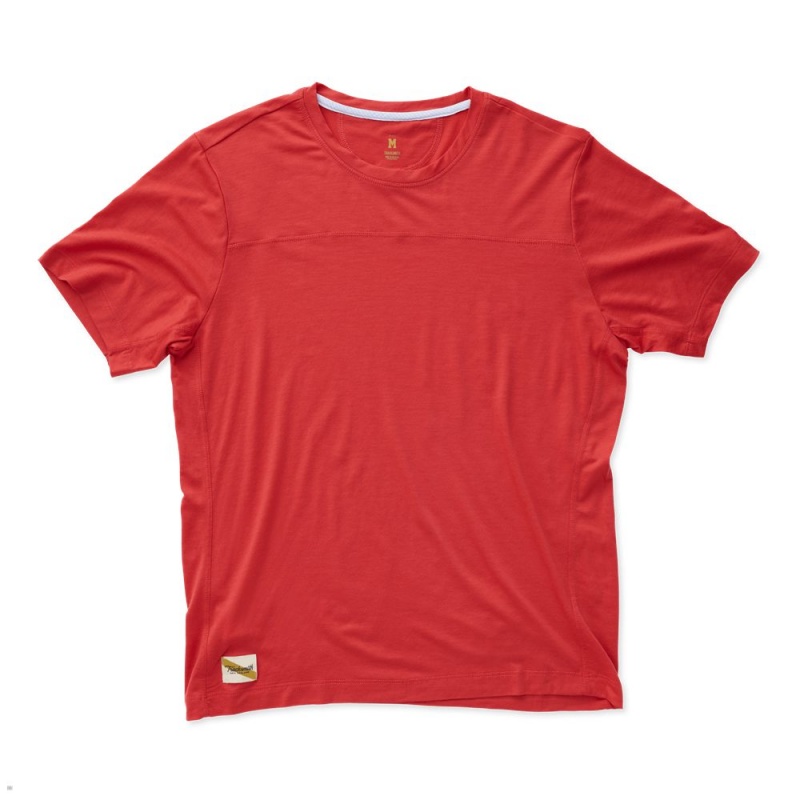 T-Shirt Tracksmith Harrier Rouge Homme France | HWG-97121989