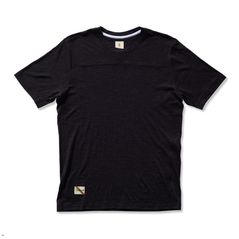 T-Shirt Tracksmith Harrier Noir Homme France | JNM-56610706