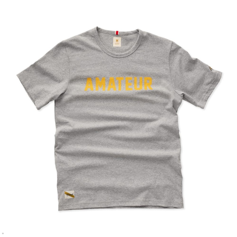 T-Shirt Tracksmith Grayboy Amateur Grise Homme France | PXH-72755146