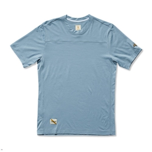 T-Shirt Tracksmith Harrier Bleu Homme France | TFP-08241382