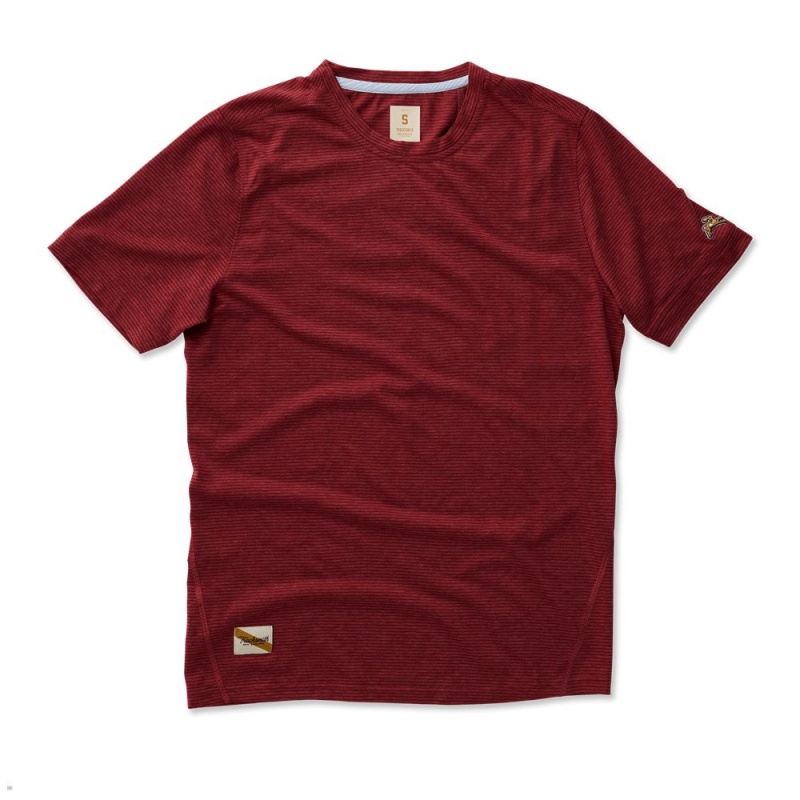 T-Shirt Tracksmith Horizon Rouge Homme France | ZZP-27579522