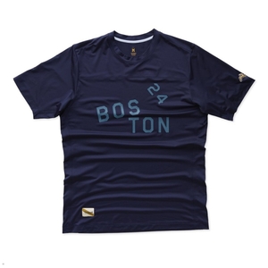 T-Shirt Tracksmith Boston Bleu Marine Homme France | FMA-86535075